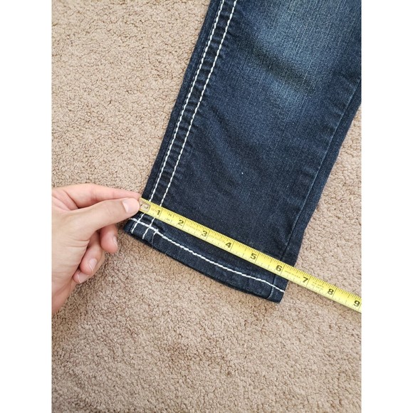 Reign Blue Denim Embroidered Cropped Jeans Pants Nina Women's Sz 5 - Picture 11 of 13